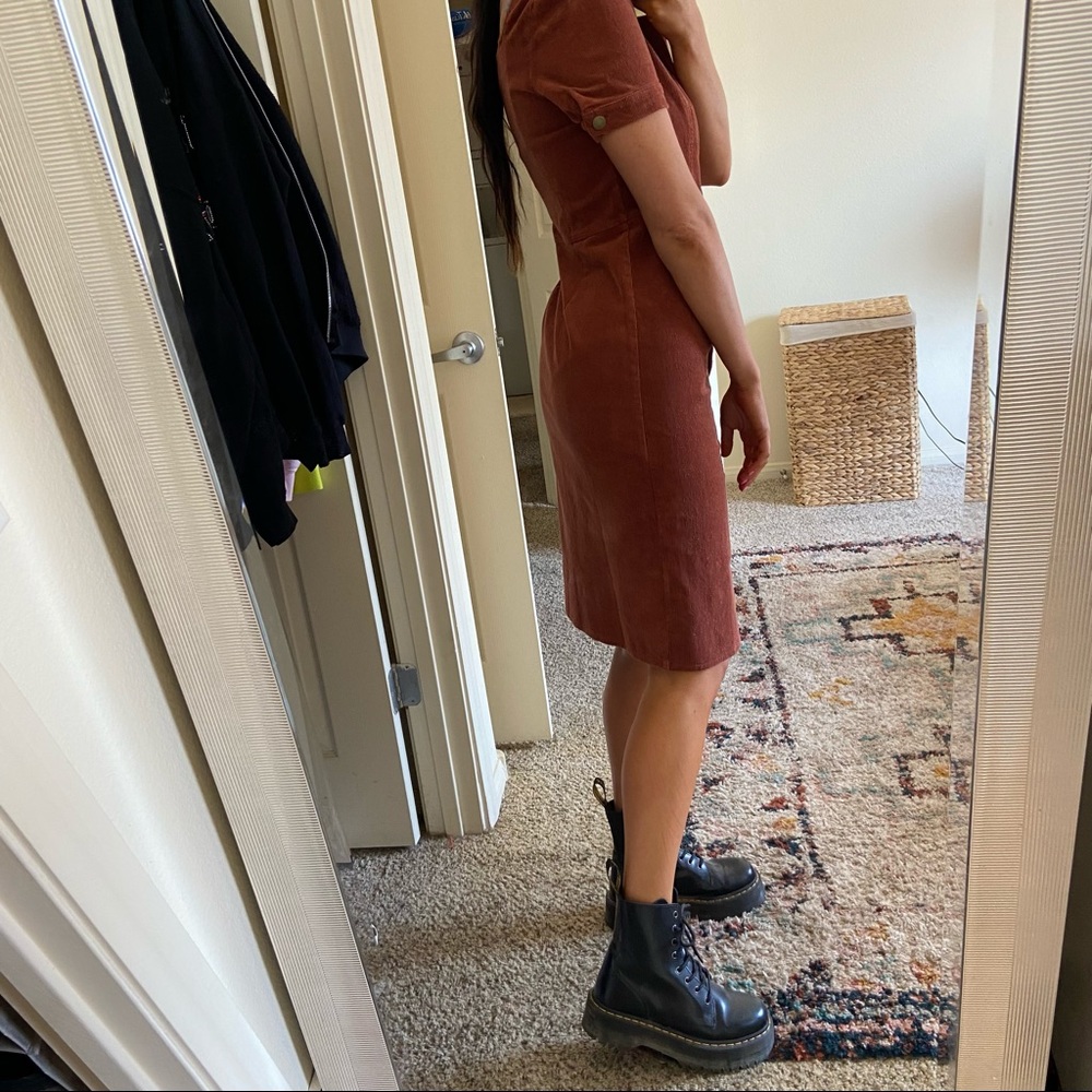 SOLD NWOT Bohme rust corduroy dress - Picture 4 of 7